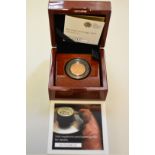 An Elizabeth II 2017 gold proof half sovereign, boxed.