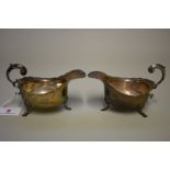 A pair of silver sauce boats, by S Blanckensee & Son Ltd, Birmingham 1920, 139g.