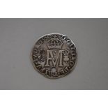 Coins: a Scottish Francis and Mary 1560 silver testoon, 30mm, 5.6g.