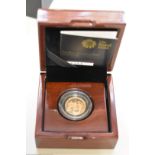 An Elizabeth II 2015 gold proof half sovereign, boxed.