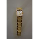 A Tissot ladies gold and diamond wristwatch, the bracelet clasp stamped 14k, 14mm, 27.4g total