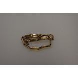 A ladies gold watch bracelet, stamped 375, 6.5g.