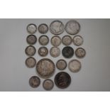 Coins: a small quantity of Victorian and later silver examples, 52g.