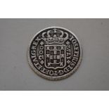 Coins: a Portuguese Josephus I 200 silver Reis, 29.7mm, 7.2g.