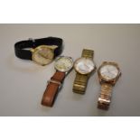 Four vintage wristwatches; to include a Mudu and a Rotary.