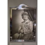 A white metal framed photograph of Umaid Singh (1903-1944) Maharaja of Jodhpur, signed and dated