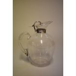 A stylish Victorian silver mounted claret jug, makers mark indistinct, Birmingham 1893, 18.5cm high.