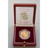 An Elizabeth II 1986 gold proof sovereign, boxed.