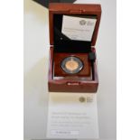 An Elizabeth II 2019 gold proof half sovereign, boxed.