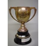 A large silver twin handled trophy cup, by Viners Ltd, Sheffield 1932, 26cm high, 1204g.