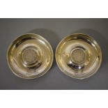 A pair of silver pin dishes, by George Neal & George Neal, London 1918, inset George V crown, 9.5cm,