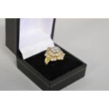 A diamond cluster gold dress ring, hallmarked 9ct, 2.5ct approximately, 8.5g total weight.