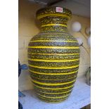 A large Continental pottery vase, 47cm high.