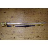 A World War II German Naval Officer's sword and scabbard, by Carl Eickhorn, the 85cm blade, the