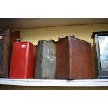 Three vintage petrol cans, to include a Shell and an Esso example.