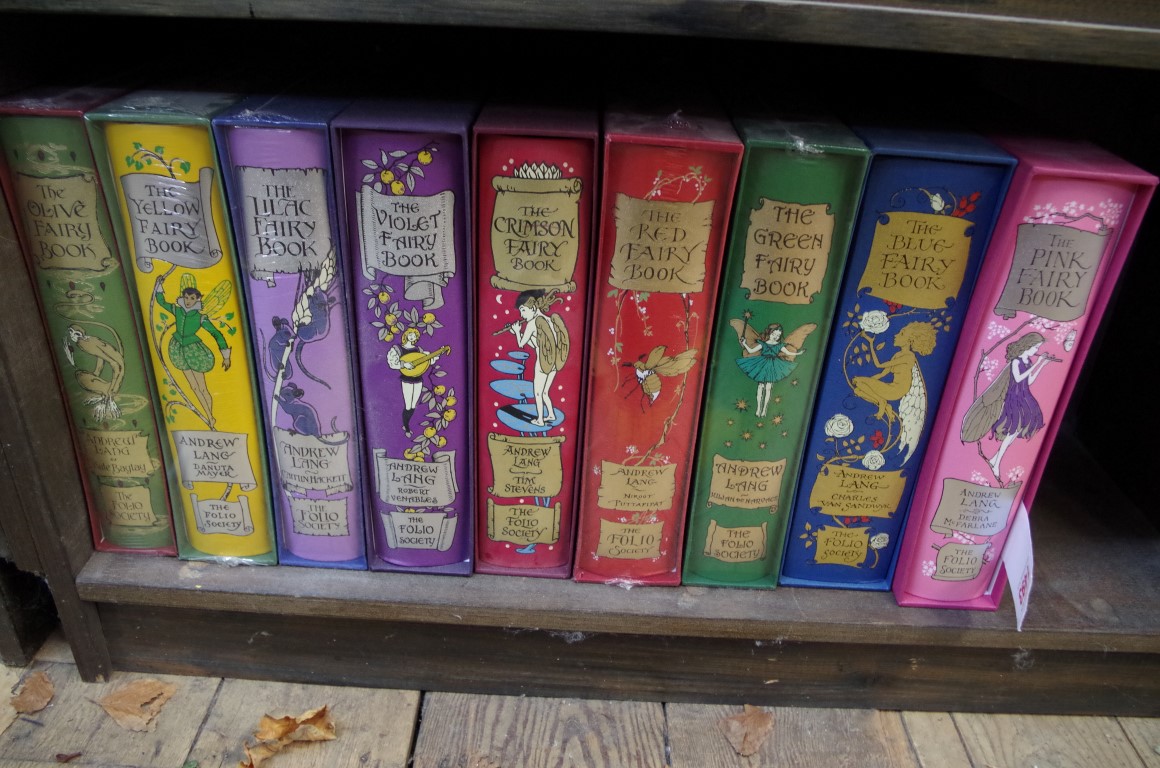 A set of nine Folio Society Fairy books by Andrew Lang.