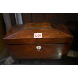 A 19th century rosewood tea caddy, 28cm wide.