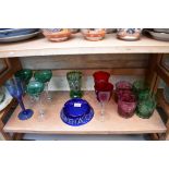 A small group of coloured glass.