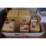 Six South Yorkshire Trading Standards calibration weights, each in beech box.