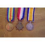 Medals: a World War I trio to R-2081, Pte P Maginnis, KR Rif C, comprising 1914-15 Star, War Medal