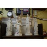 Four 19th century Parian figures, largest 51.5cm high, (s.d. to each).