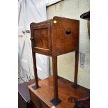 A George III mahogany pot cupboard, 36cm wide.