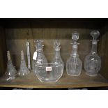 A collection of 19th century and later clear glass, to include an Orrefors engraved vase, 16.5cm