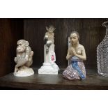 Three Copenhagen porcelain figures, largest 21cm high.