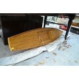 A very large painted wood pond yacht, 204cm long.