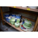 A Carlton Ware tea for two set; together with a collection of T G Green Cornish ware storage jars