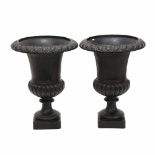 TWO LARGE DECORTIVE GOBLETS, C20thIron. 61 x 45cm.- - -18.00 % buyer's premium on the hammer