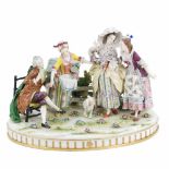 REAL FÁBRICA DE PORCELANAS DE CAPODIMONTE. "RURAL SCENE". C19thFinely painted porcelain. Signed.