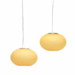 PRANDINA. PENDANT CEILING LIGHT, C20thCrystal spheres. Drop can be adjusted by cables. 26cm diam,