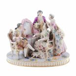 CHOISY-LE-ROY. "LADY AT HER TOILET."Finely painted porcelain. Signed E & C on base. 23 x 32 x 14cm.-