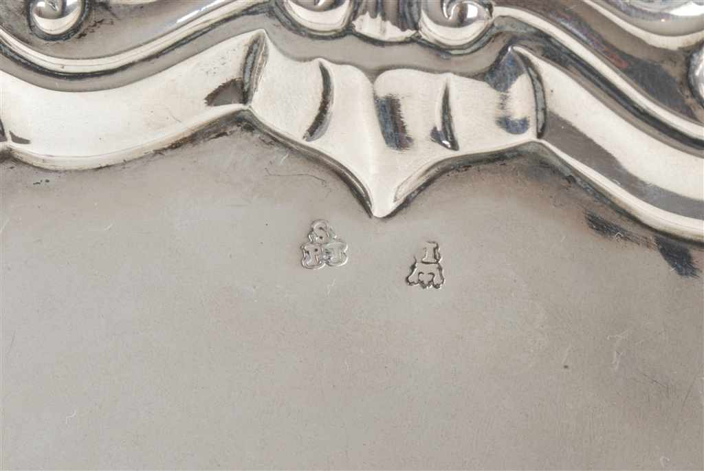 THREE PORTUGUESE SILVER TRAYS, LATE C 19TH-EARLY C20thHallmarked of City of Lisbon. Two engraved - Image 2 of 3