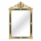 FRENCH STYLE SPANISH MIROR, MID C19thStuccoed gilded & painted wood. Finished with floral crown.