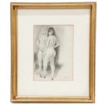 RICARD OPISSO (1880-1966). "FEMALE NUDES"Charcoal on paper.Signed. 22 x 16cm. 38 x 33cm ( frame)-- -
