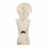 RICHARD PAULI (1855-1892). "BUST OF A YOUTH"Alabaster sculpture c 1909. Signed & dated on back.