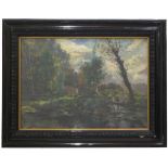 JOAQUIM MARSILLACH CODONY (1905-1986). "OLOT LANDSCAPE"Oil on canvasSigned. Canvas slightly loose at