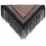 MANILA SHAWL, SECOND QUARTER C20thBlack silk emroidered with coloured thread. 167 x 167cm.- - -18.00