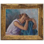 ENRIC CRISTOFOL RICART (1893-1960). "SLEEPING GIRL", 1932Oil on cardboardSigned. Preserved label