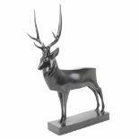 AFTER FRANÇOIS POMPON (1855-1933) "STAG"Black patinated bronze sculpture. Stamped C. Valsuani forge.