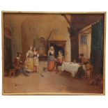 SPANISH SCHOOL, C19th-C20th "KITCHEN INTERIOR"Oil on canvasSigned E. Sierra. 44 x 55cm; 46 x