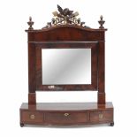 SPANISH "PSYCHE" FIRST QUARTER C19thMahogany veneer. Hinged mirror. Missing key. 104.5 x 79 x