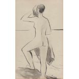 PERE PRUNA OCERANS (1904-1977). "FEALE NUDE FROM BEHIND"Ink & gouache on paper.Signed 26 x 15.5