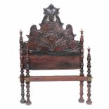 PORTUGUESE ROCOCCO STYLE BED, MID C19thRosewood with gilded metal trim. Consists of head and foot