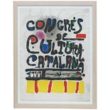 "CATALAN CULTURE CONFERENCE".LithographEdition 56/100. Signature & hand stamped at bottom. Stains on