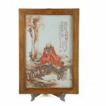 CHINESE PLAQUE, "IMMORTAL", C19thPainted porcelain. 38 x 25cm without frame.- - -18.00 % buyer's