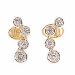 DIAMOND EARRINGSYellow & white gold with brilliant cut diamonds. Total weight 1.0ct. Clip ons 5.8gr-