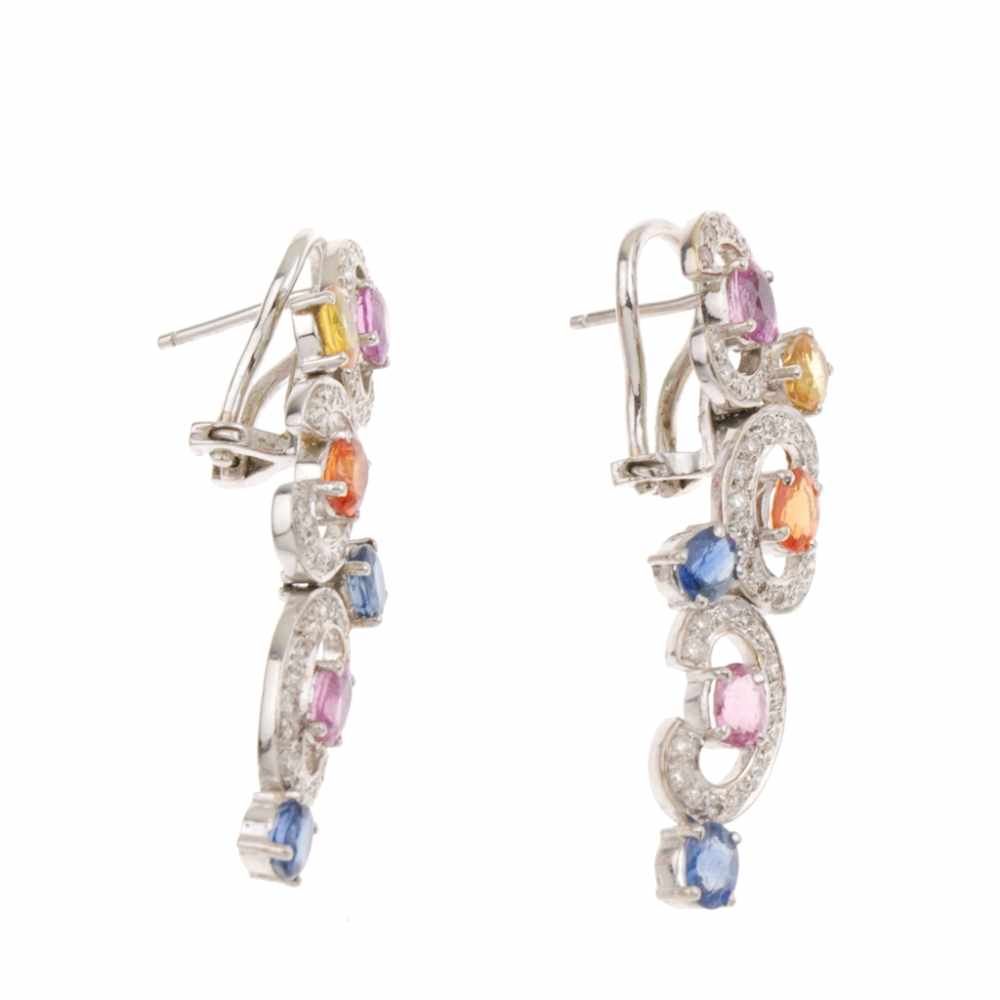 ALEN DIONE. EARRINGS OF DIAMONDS AND SEMI-PRECIOUS STONESALEN DIONE.Yellow gold with brilliant cut - Image 2 of 2